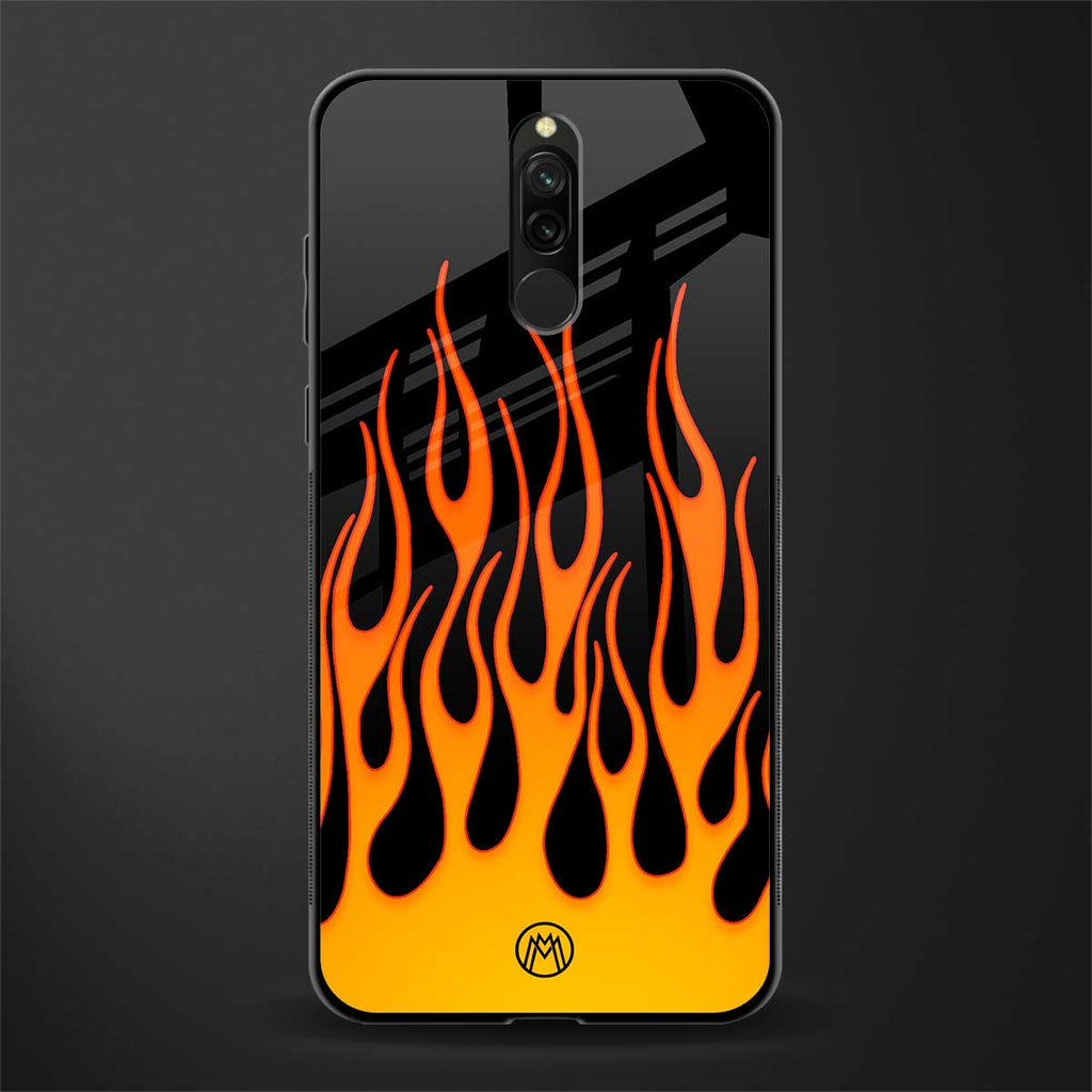 y2k yellow flames glass case for redmi 8 image
