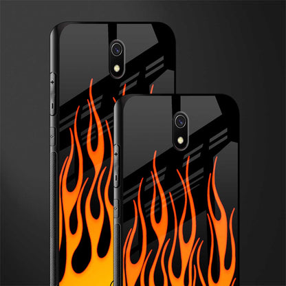 y2k yellow flames glass case for redmi 8a image-2