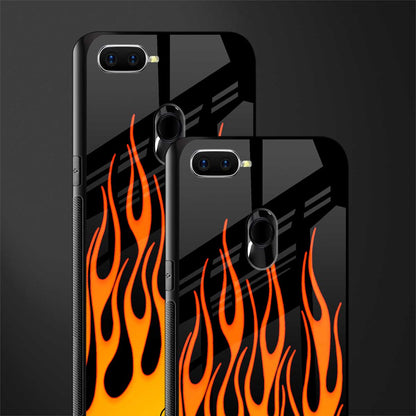 y2k yellow flames glass case for oppo a5s image-2