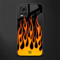 y2k yellow flames back phone cover | glass case for vivo y73
