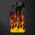 y2k yellow flames glass case for vivo x60 pro image