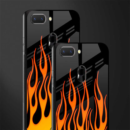 y2k yellow flames glass case for oppo a5 image-2