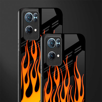 y2k yellow flames glass case for oppo reno7 pro 5g image-2