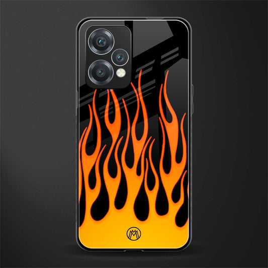 y2k yellow flames back phone cover | glass case for realme 9 pro 5g