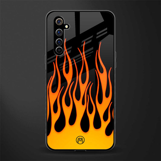 y2k yellow flames glass case for realme x50 pro image