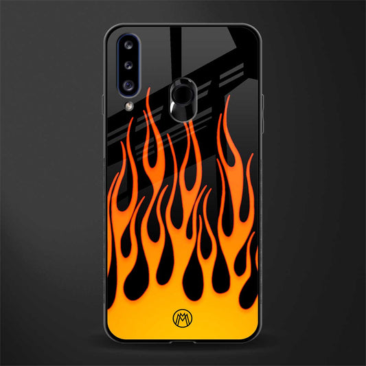 y2k yellow flames glass case for samsung galaxy a20s image
