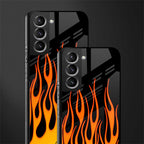 y2k yellow flames glass case for samsung galaxy s21 fe 5g image-2