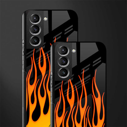 y2k yellow flames glass case for samsung galaxy s22 plus 5g image-2