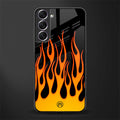 y2k yellow flames glass case for samsung galaxy s21 fe 5g image