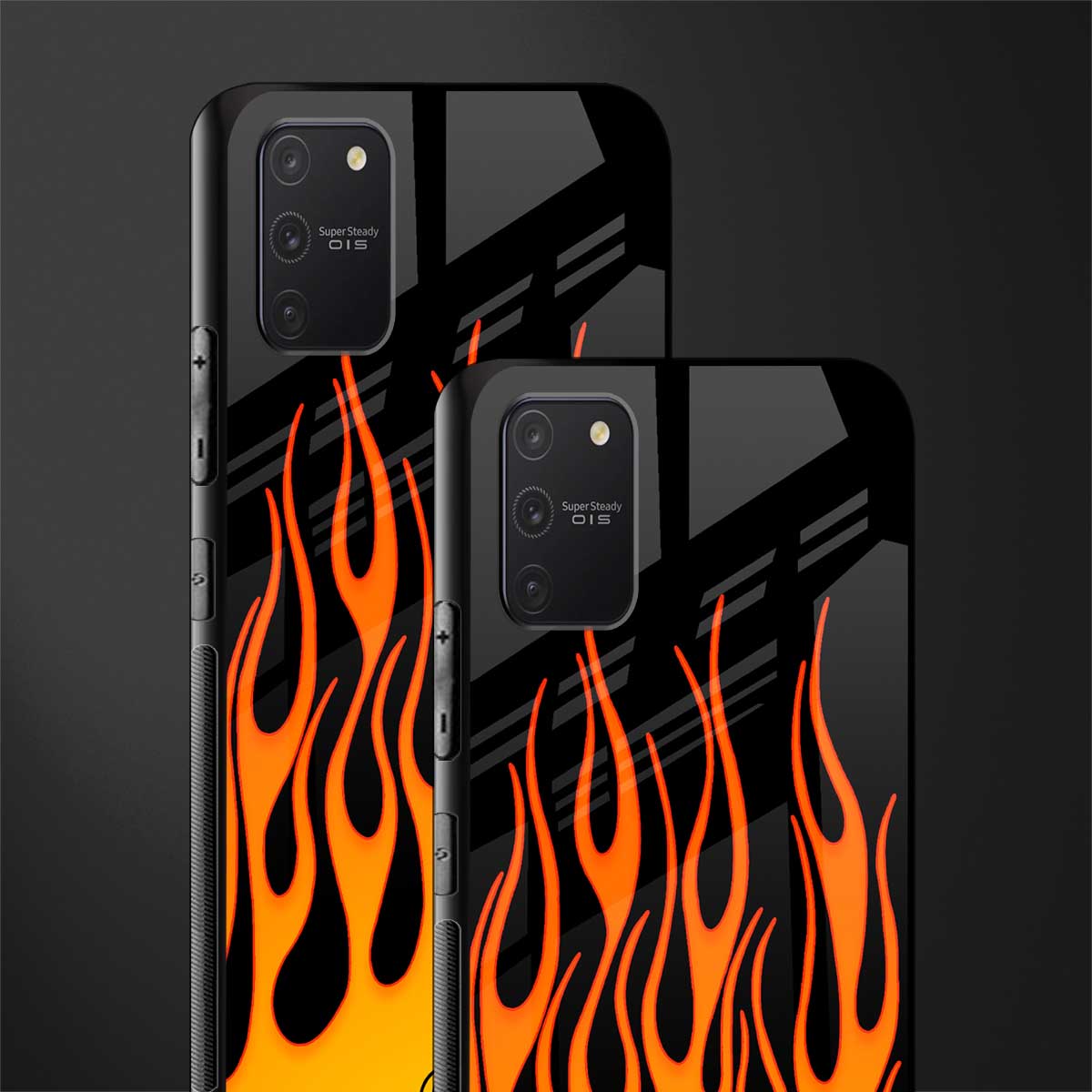 y2k yellow flames glass case for samsung galaxy a91 image-2