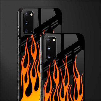 y2k yellow flames glass case for samsung galaxy s20 image-2
