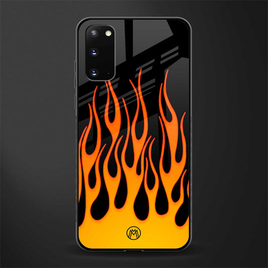y2k yellow flames glass case for samsung galaxy s20 image