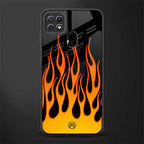 y2k yellow flames glass case for oppo a15s image