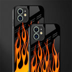 y2k yellow flames glass case for iphone 11 image-2