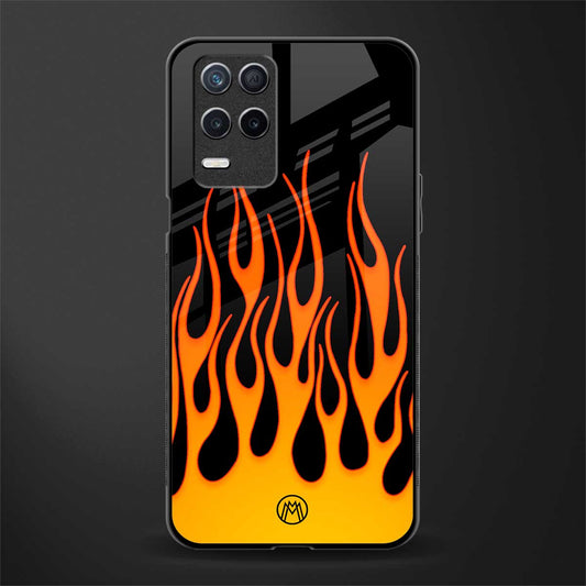y2k yellow flames glass case for realme narzo 30 5g image