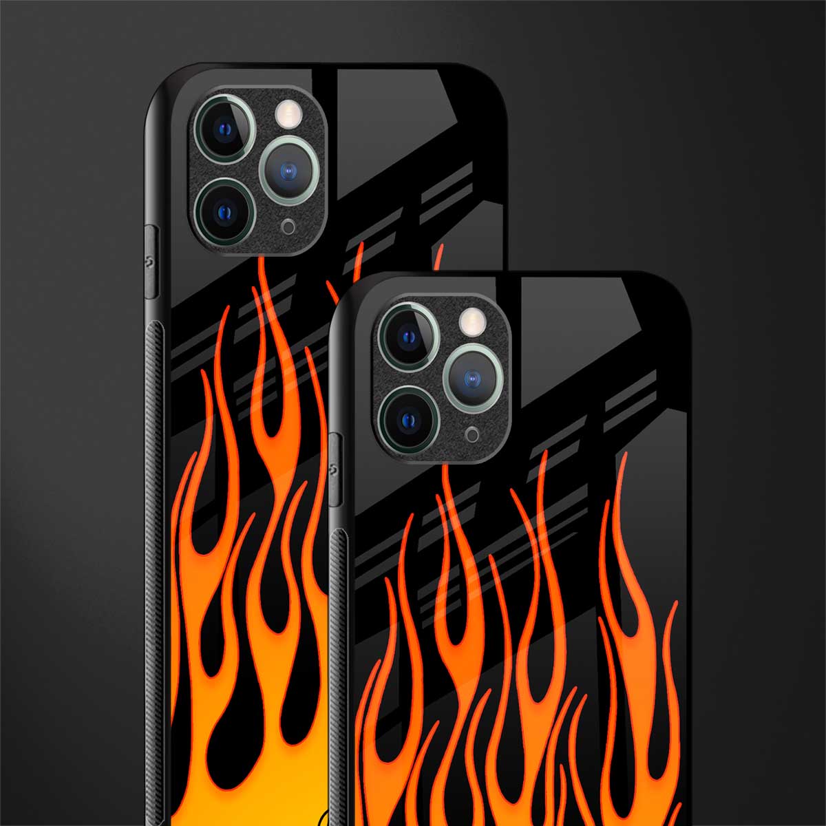 y2k yellow flames glass case for iphone 11 pro max image-2