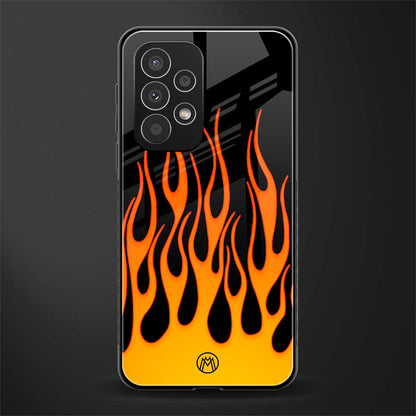 y2k yellow flames back phone cover | glass case for samsung galaxy a23