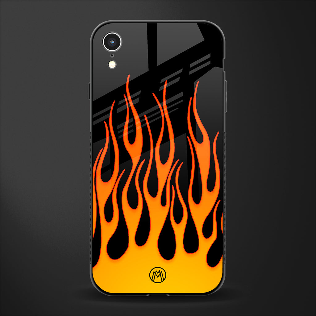 y2k yellow flames glass case for iphone xr image