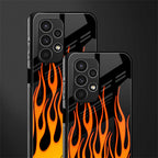 y2k yellow flames back phone cover | glass case for samsung galaxy a13 4g