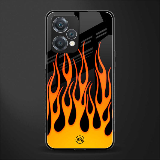 y2k yellow flames back phone cover | glass case for oneplus nord ce 2 lite 5g