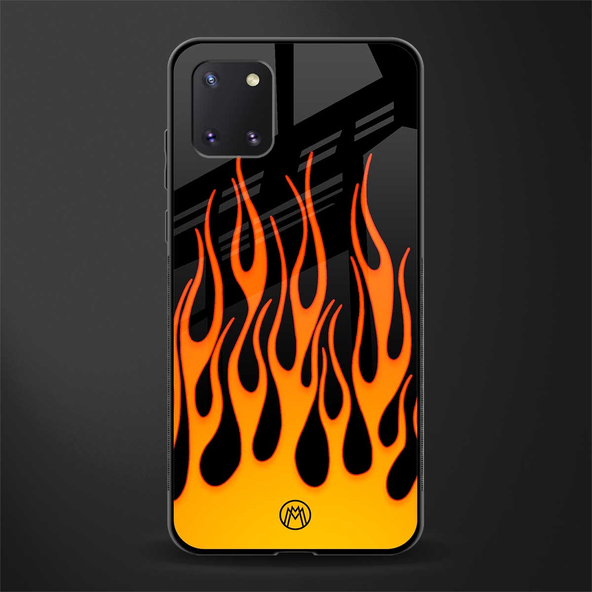 y2k yellow flames glass case for samsung galaxy note 10 lite image