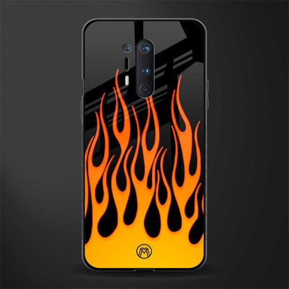 y2k yellow flames glass case for oneplus 8 pro image