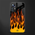 y2k yellow flames back phone cover | glass case for xiaomi 12 pro