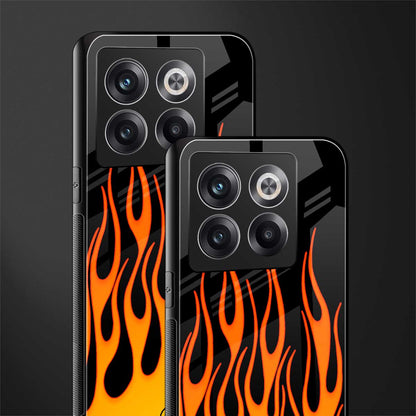 y2k yellow flames back phone cover | glass case for oneplus 10t