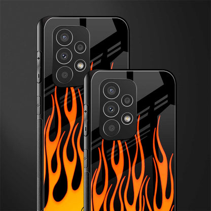 y2k yellow flames back phone cover | glass case for samsung galaxy a33 5g