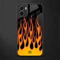 y2k yellow flames back phone cover | glass case for vivo y72