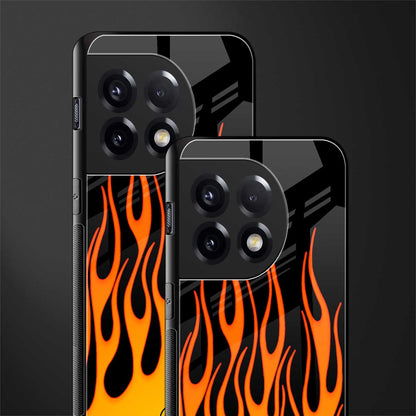 y2k yellow flames back phone cover | glass case for oneplus 11r