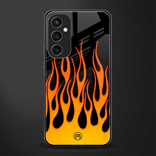 y2k yellow flames back phone cover | glass case for samsung galaxy s23 fe 5g