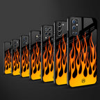 y2k yellow flames glass case for vivo y12 image-3