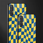 yellow blue trippy check pattern glass case for oppo reno 3 pro image-2