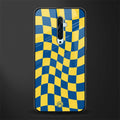 yellow blue trippy check pattern glass case for oppo reno 2f image