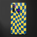 yellow blue trippy check pattern glass case for realme narzo 10 image