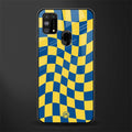 yellow blue trippy check pattern glass case for samsung galaxy f41 image