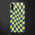 yellow blue trippy check pattern glass case for samsung galaxy a50s image