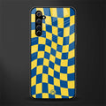 yellow blue trippy check pattern glass case for realme x50 pro image