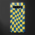 yellow blue trippy check pattern glass case for samsung galaxy s10 plus image