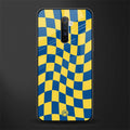 yellow blue trippy check pattern glass case for realme x2 pro image