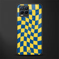 yellow blue trippy check pattern glass case for realme 8 pro image