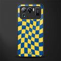 yellow blue trippy check pattern glass case for mi 11 ultra 5g image