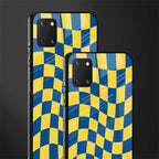 yellow blue trippy check pattern glass case for samsung galaxy note 10 lite image-2