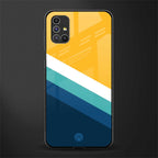 yellow white blue pattern stripes glass case for samsung galaxy m31s image