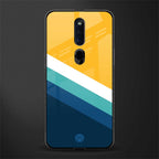 yellow white blue pattern stripes glass case for oppo f11 pro image