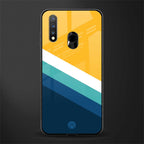 yellow white blue pattern stripes glass case for vivo y19 image
