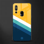yellow white blue pattern stripes glass case for vivo v15 image