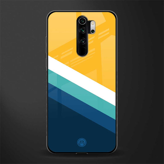 yellow white blue pattern stripes glass case for redmi note 8 pro image