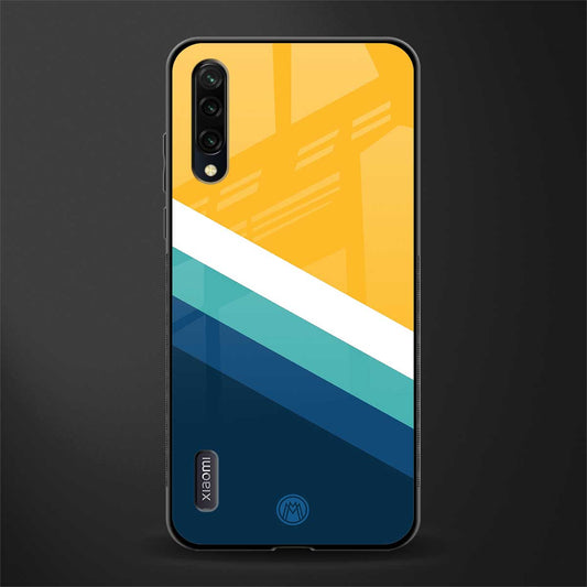 yellow white blue pattern stripes glass case for mi a3 redmi a3 image